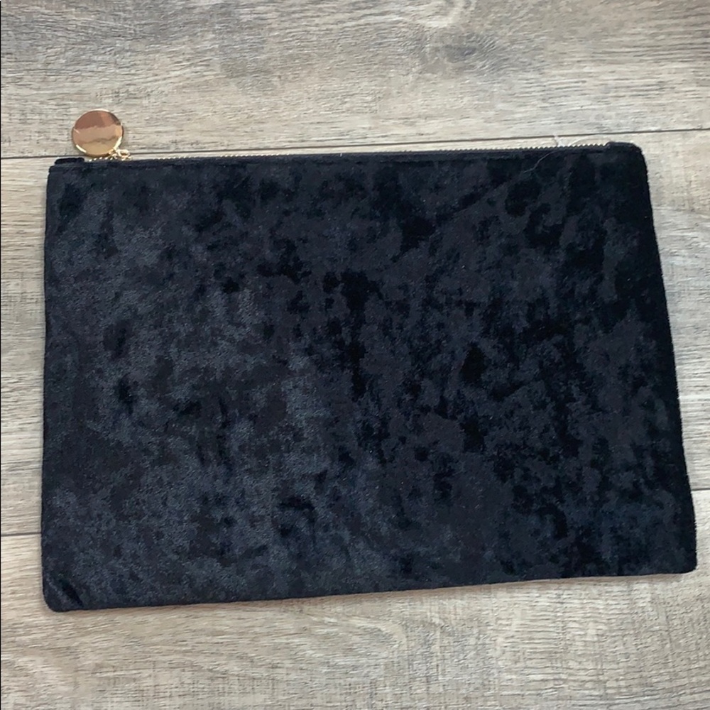 Black Crushed Velvet Clutch